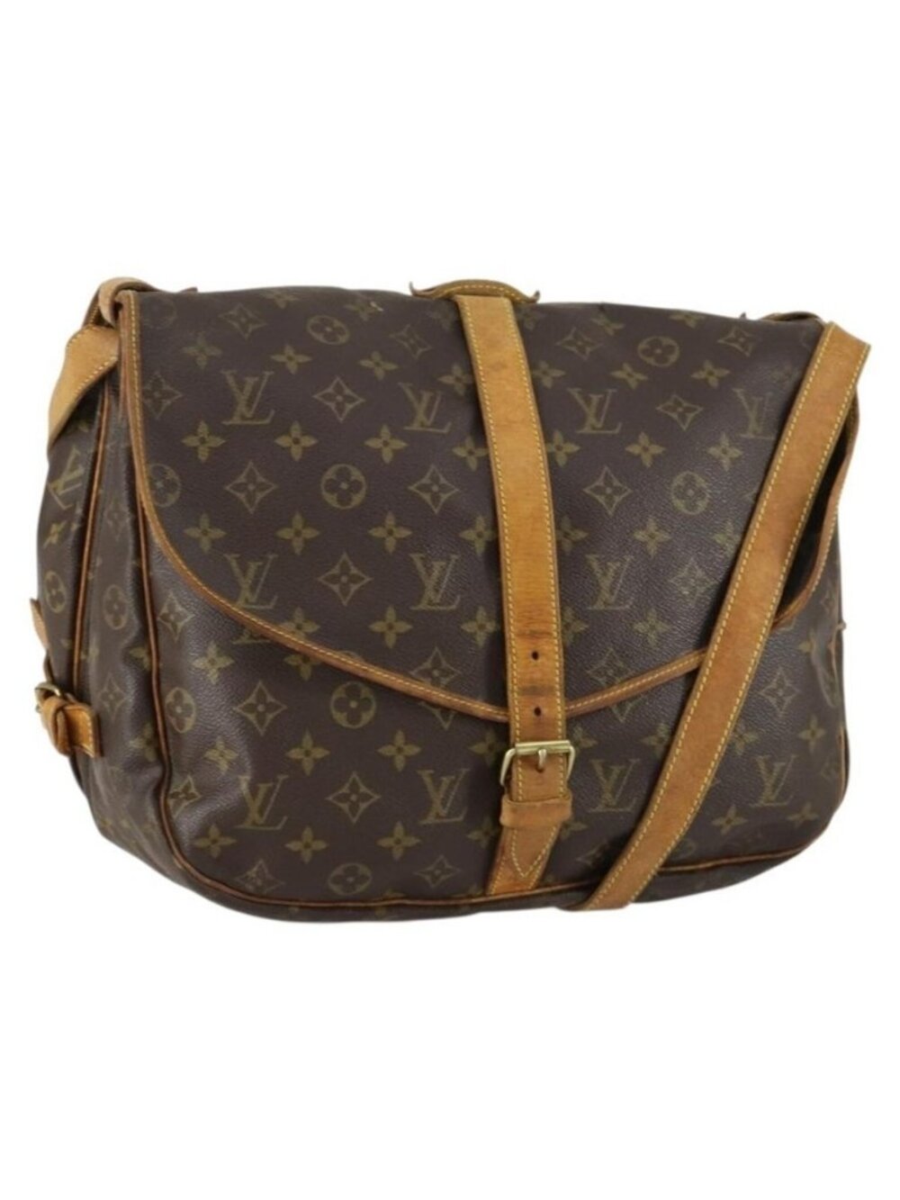 Authentic LOUIS VUITTON Monogram Saumur 35 Shoulder Bag M42254 LV